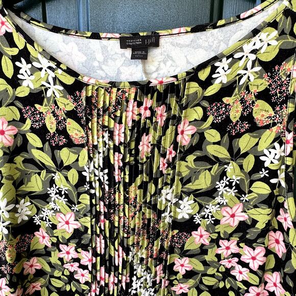 J. Jill Wearever Collection Sz PL Floral Stretchy Knit Knee Length Casual Dress - Picture 2 of 6